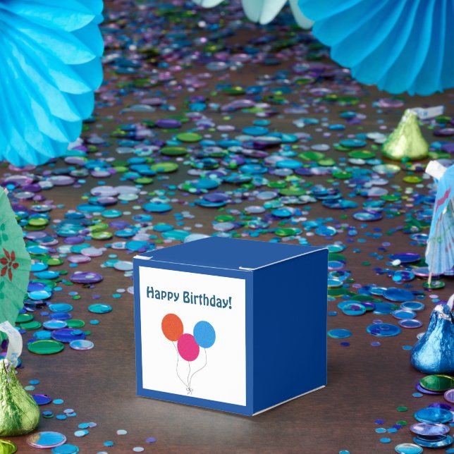 Happy Birthday Colourful Balloons Cartoon Favour Box (Party)