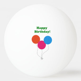 Happy Birthday Colourful Balloons Cartoon Ping Pong Ball