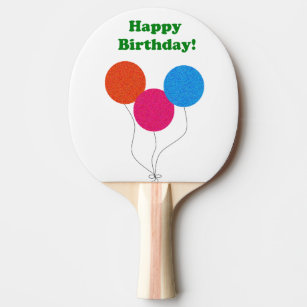 Happy Birthday Cartoon Ping Pong Table Tennis Paddles Zazzle Com Au