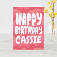 HAPPY BIRTHDAY Colourful Bight Pink Stripes CUSTOM
