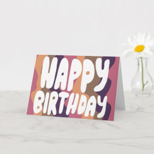 HAPPY BIRTHDAY Colourful Bubble Letters CUSTOM Bda Card
