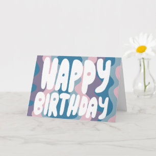 HAPPY BIRTHDAY Colourful Bubble Letters CUSTOM Bda Card
