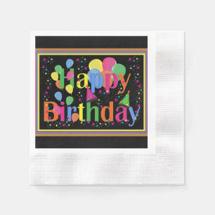 Happy Birthday Colourful Celebration Napkin