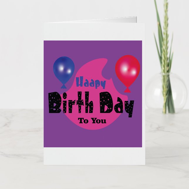 Happy Birthday – Colourful Celebration Party Desig Foil Greeting Card (Front)