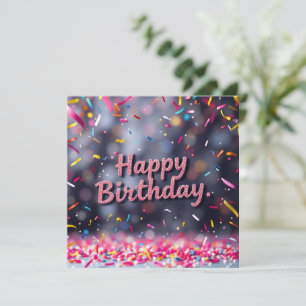 Happy Birthday Colourful Confetti & Sweets Card