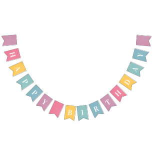 Happy Birthday Colourful Modern Bunting Flags