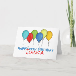 Happy Birthday Colourful Rainbow Balloons Confetti Card