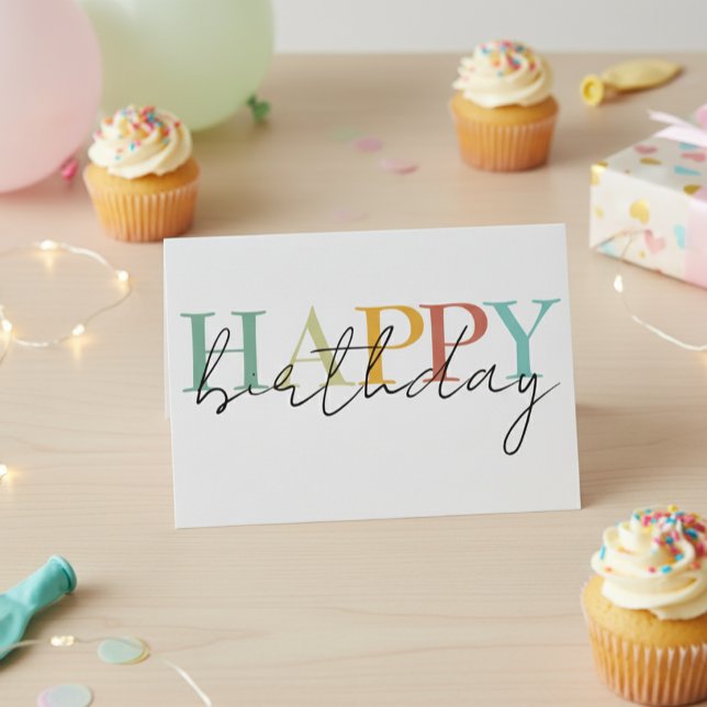  Happy Birthday Colourful Simple  Card (Creator Uploaded)