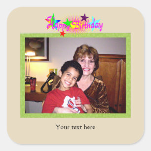 Happy Birthday colourful template Square Sticker