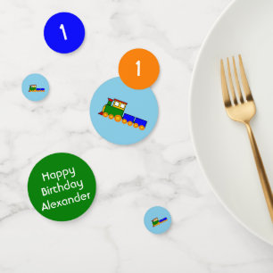 Happy Birthday Colourful Train-themed Boy Confetti