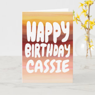HAPPY BIRTHDAY Colourful Watercolor Stripes CUSTOM Card