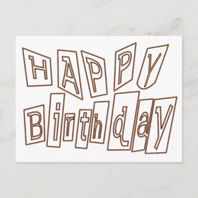 Happy Birthday Colouring Plate Postcard (Front)