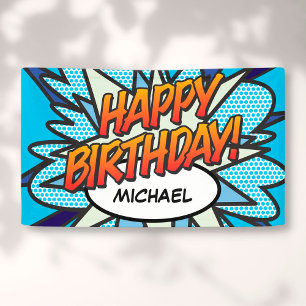 HAPPY BIRTHDAY Comic Book Pop Art Banner