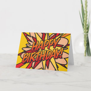 HAPPY BIRTHDAY Comic Book Pop Art Card