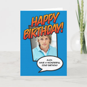 HAPPY BIRTHDAY Comic Book Pop Art Photo Card