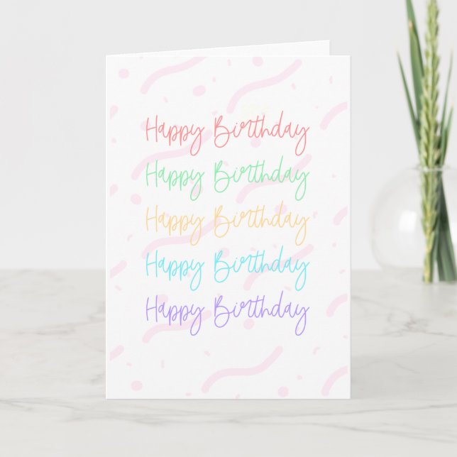Happy Birthday Confetti Card (Front)