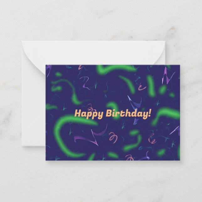 Happy Birthday Confetti  Card (Front)