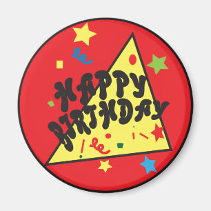 Happy Birthday Confetti Fun   Red Magnet