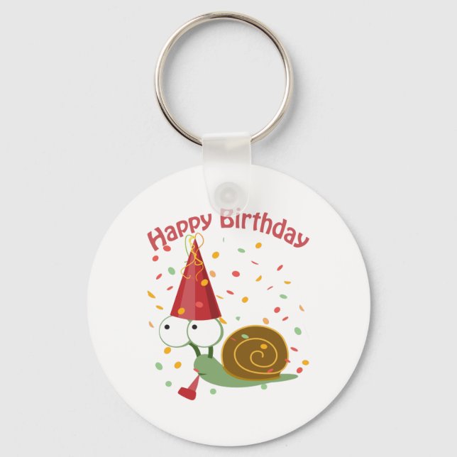 Happy Birthday! Confetti Snail Key Ring (Front)