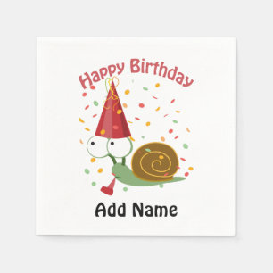 Happy Birthday! Confetti Snail Napkin
