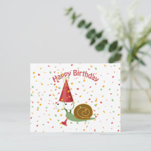 Happy Birthday! Confetti Snail Postcard