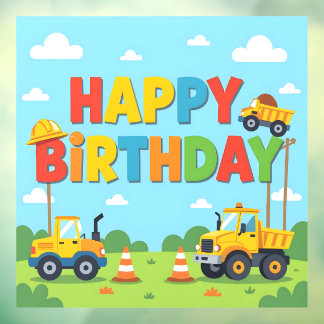 Happy birthday construction builder theme