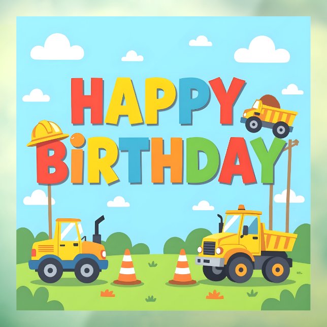 Happy birthday construction builder theme (Sheet 3)