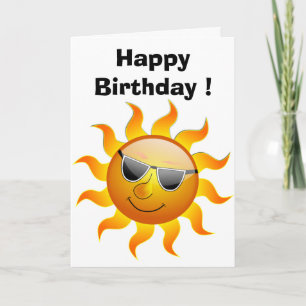 "HAPPY BIRTHDAY" COOL FACE SUNSHINE CARD