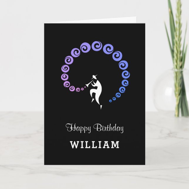 Happy Birthday Cool Jazz Music Musician Card (Front)