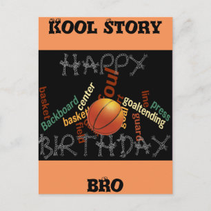 HAPPY  BIRTHDAY Cool Story Bro Basketball Sport Postcard