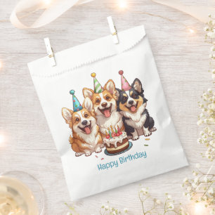 Happy Birthday Corgi Dogs Favour Bag