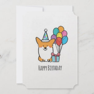Happy Birthday Corgi Greeting Card