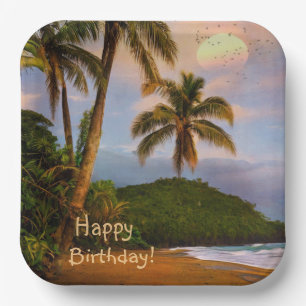 Happy Birthday Costa Rica Paper Plate