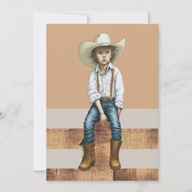 Happy Birthday Country Western Cowgirl On Post Holiday Card (Front)