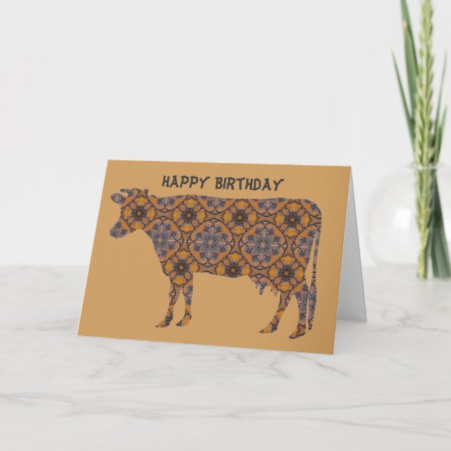 Happy Birthday Cow Card (Front)