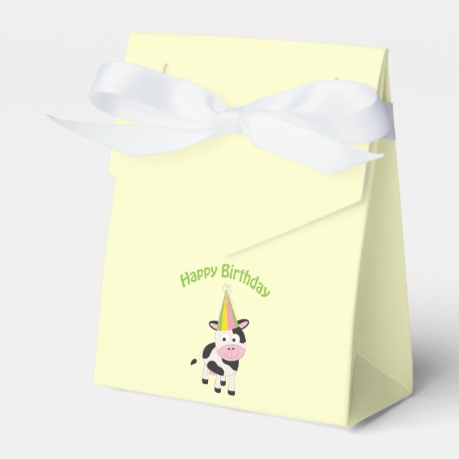 Happy birthday cow favour box (Front Side)