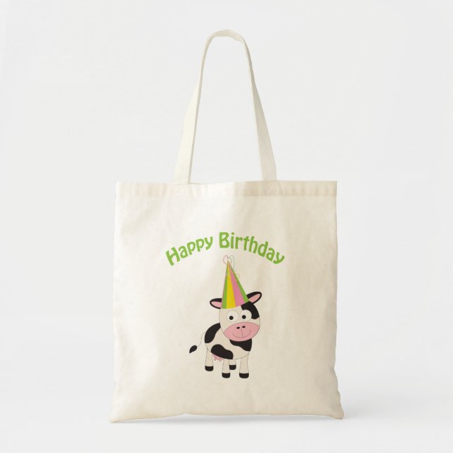 Happy birthday cow tote bag (Front)