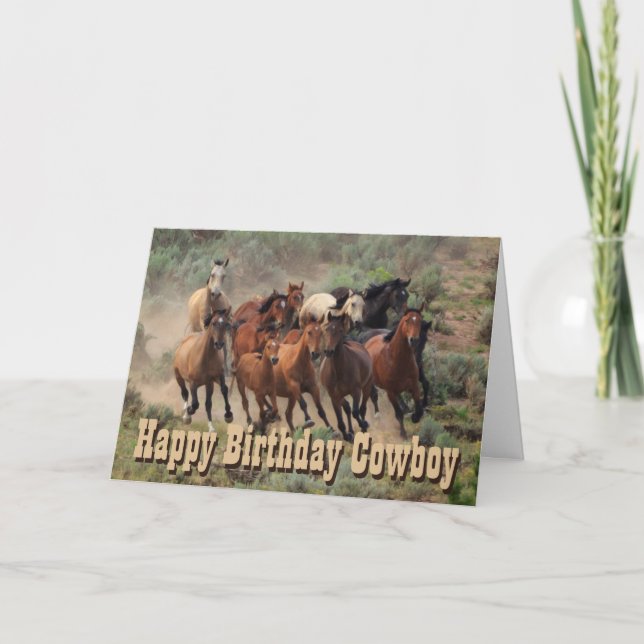 Happy Birthday Cowboy Card (Front)