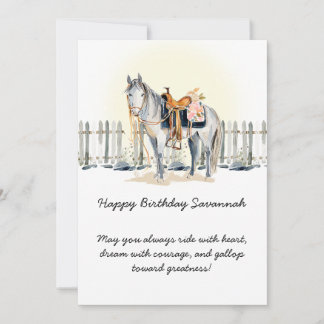 Happy Birthday Cowgirl Horse Lover Birthday | Card