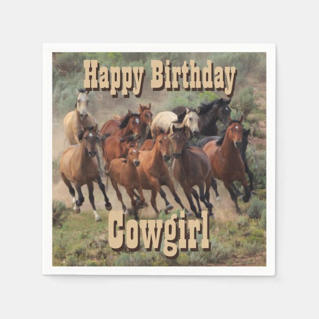 Happy Birthday Cowgirl Napkin (Front)