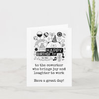 Happy Birthday Coworker, Who Brings Laughter Card