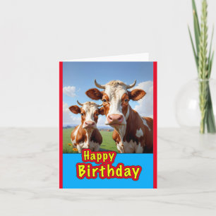 happy birthday cows thank you card