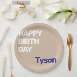 happy birthday create your own MOCHA party paper Plate
