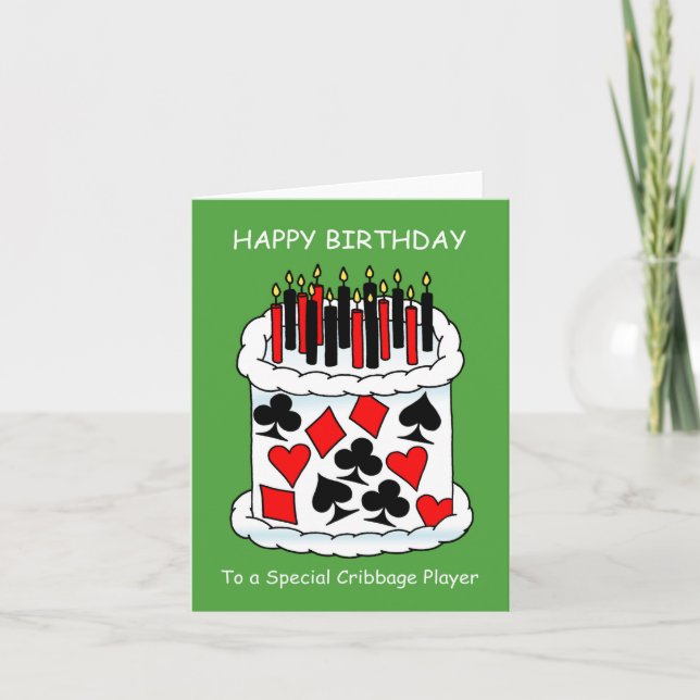 Happy Birthday Cribbage Player Card (Front)