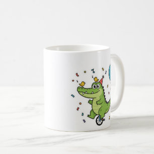 Happy Birthday Crocodile Circus Theme Cartoon Coffee Mug