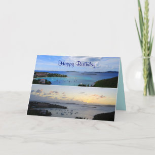 Happy Birthday, Cruz Bay Collage, St. John, U.S.V. Card