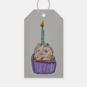 Happy Birthday Cup Cake Gift Tag