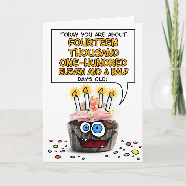 Happy Birthday Cupcake - 38 years old Card (Front)