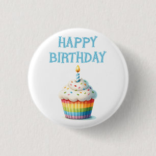 Happy Birthday Cupcake 3 Cm Round Badge