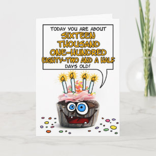 Happy Birthday Cupcake - 44 years old Card